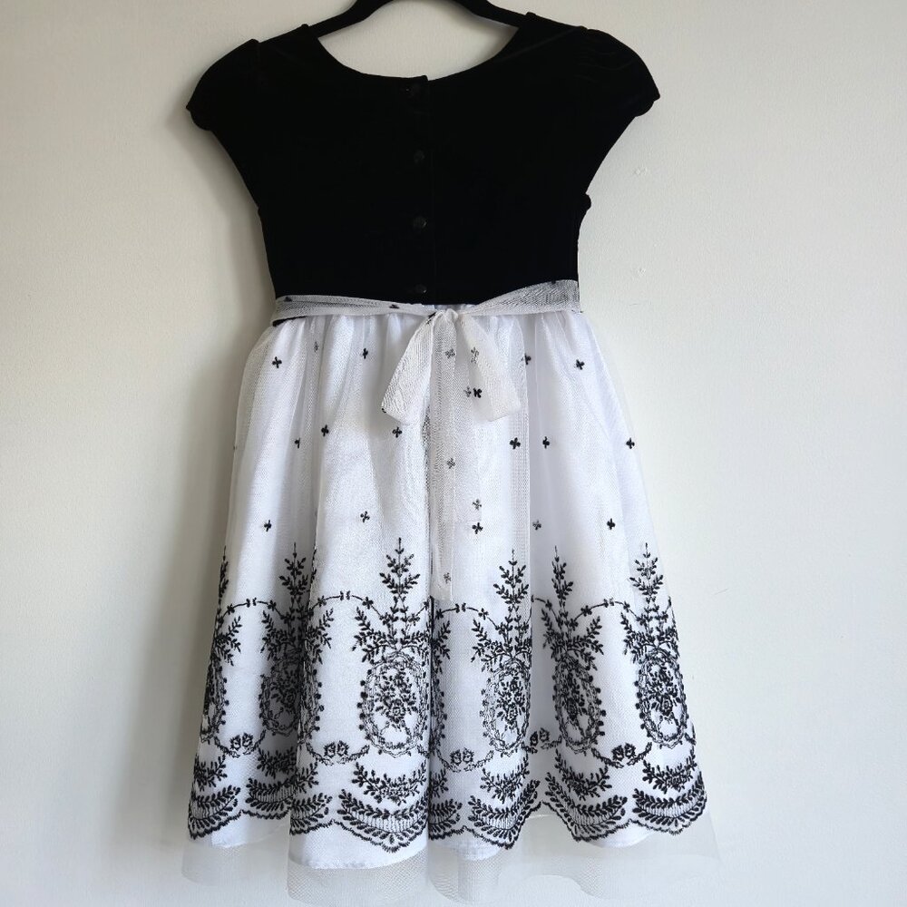 Jona Michelle Girls' Special Occasion Dress Black and White | Size 8 - Picture 4 of 9